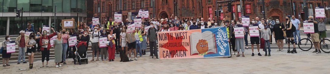 Image shows Liverpool UCU branch protest